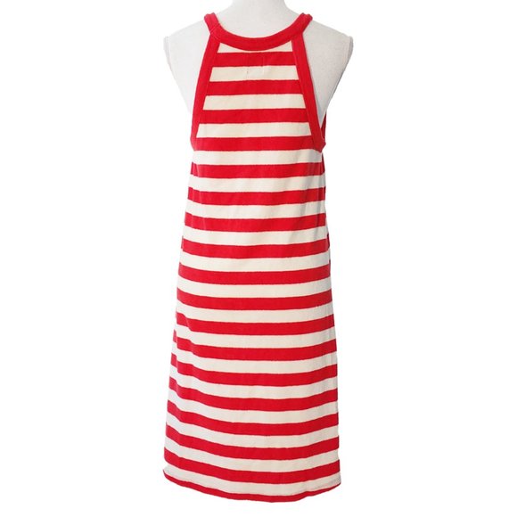 NWOT: GAP Terry Cloth Towel Red & White Stripe Dress - Picture 5 of 10